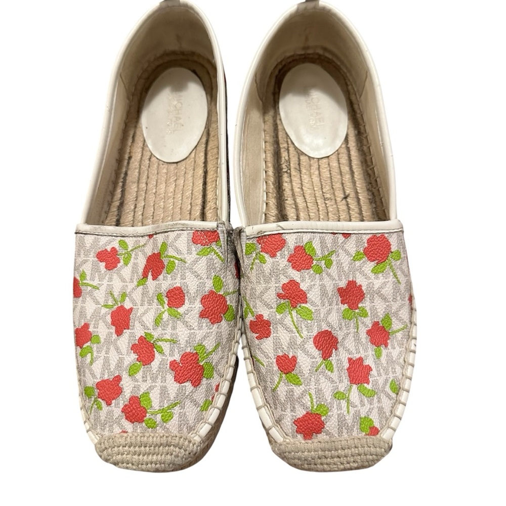 Michael Kors Lenny floral print signature espadrille flats size 8.5